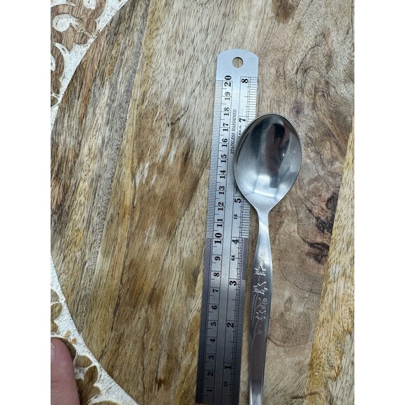 VTG Noritake Wild Ivy Stainless Steel Spoon 7in Flatware Japan 18/8 NTK Set Of 6 - Picture 6 of 6